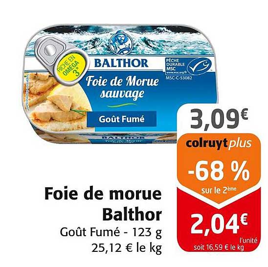 Foie de morue Balthor Goût Fumé