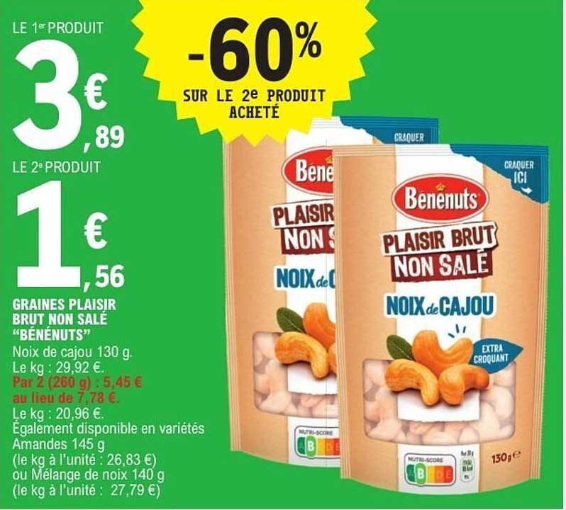 GRAINES PLAISIR BRUT NON SALE "BÉNENUTS"