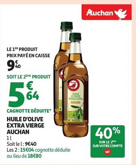 HUILE D'OLIVE EXTRA VIERGE AUCHAN
