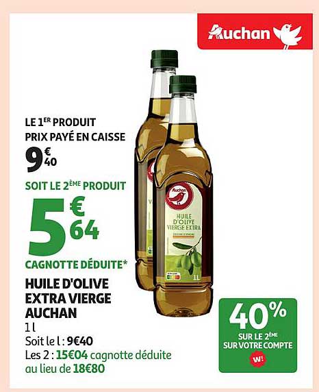 Huile d'Olive Extra Vierge Auchan