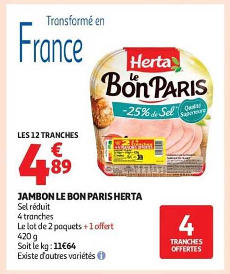 JAMBON LE BON PARIS HERTA
