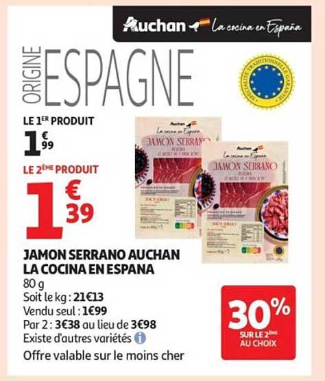 JAMON SERRANO AUCHAN LA COCINA EN ESPAGNA