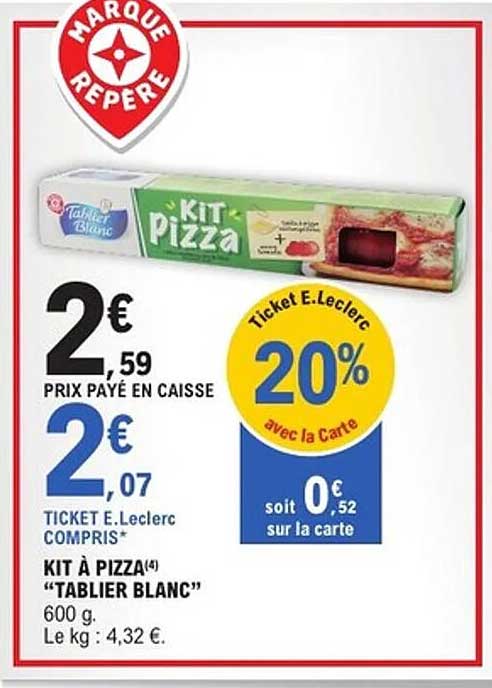 KIT À PIZZA "TABLIER BLANC" 600 g