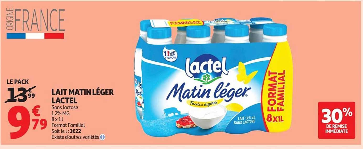LAIT MATIN LÉGER LACTEL