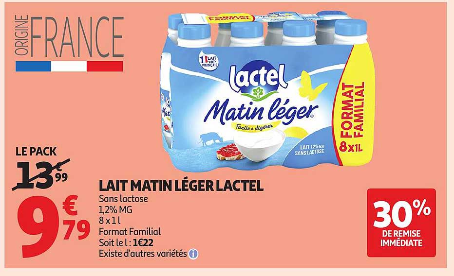 LAIT MATIN LÉGER LACTEL