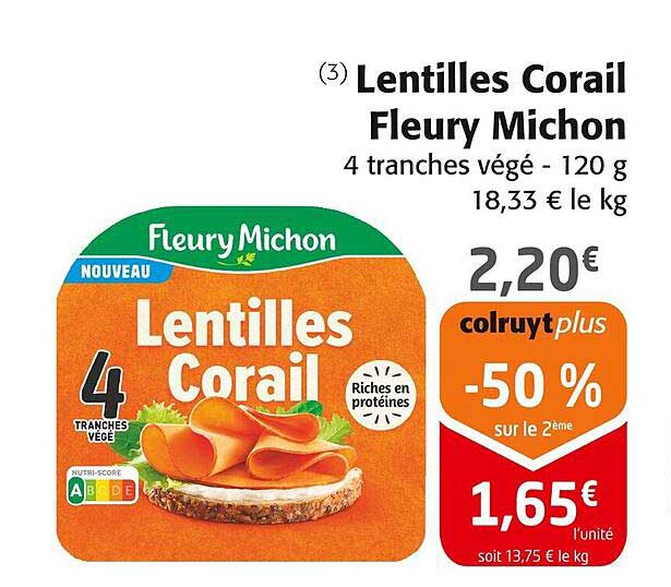 Lentilles Corail Fleury Michon