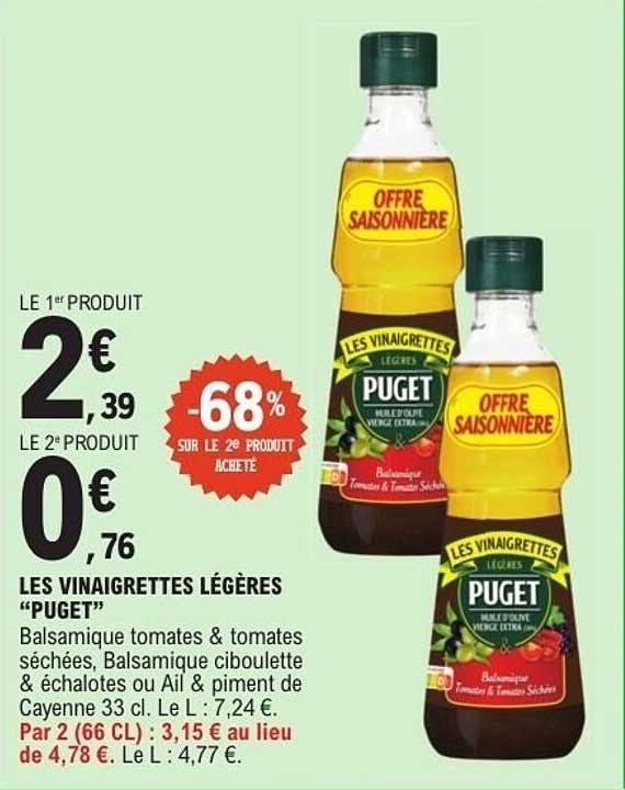 LES VINAGRETTES LÉGÈRES "PUGET"