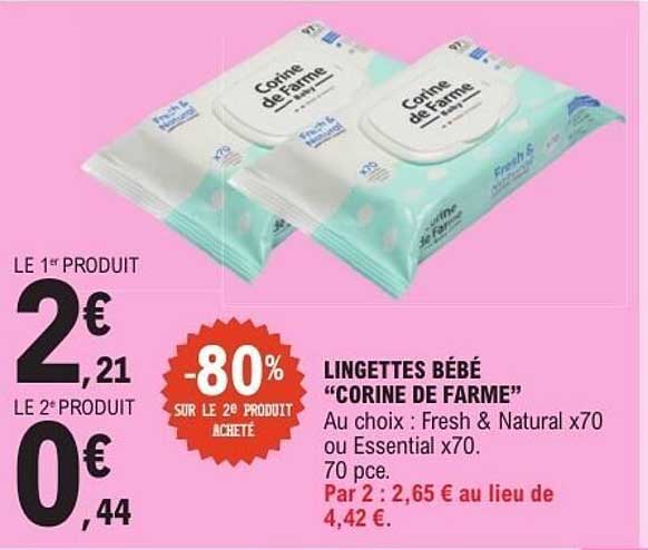 LINGETTES BÉBÉ "CORINE DE FARME"