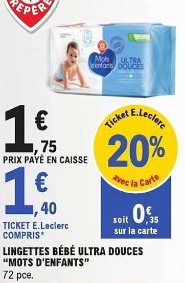 LINGETTES BÉBÉ ULTRA DOUCES “MOTS D'ENFANTS”