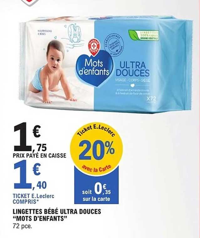 LINGETTES BÉBÉ ULTRA DOUCES "MOTS D'ENFANTS"