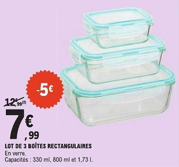 LOT DE 3 BOÎTES RECTANGULAIRES