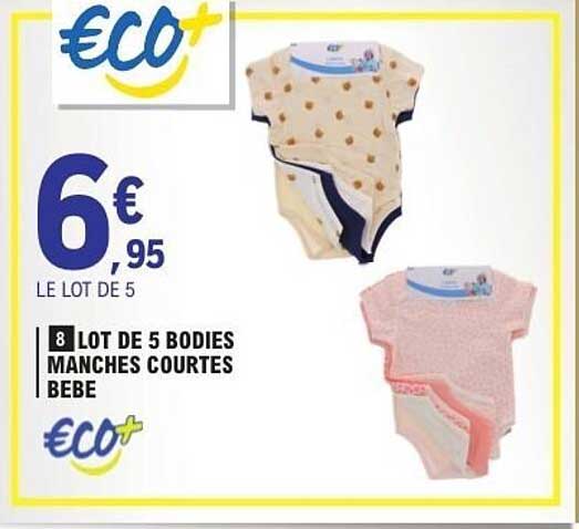 LOT DE 5 BODIES MANCHES COURTES BEBE