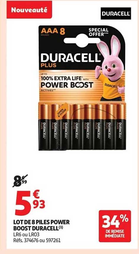 LOT DE 8 PILES POWER BOOST DURACELL