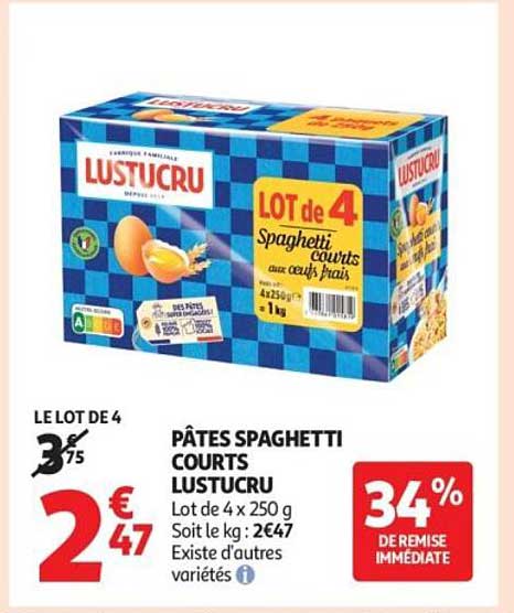 PÂTES SPAGHETTI COURTS LUSTUCRU