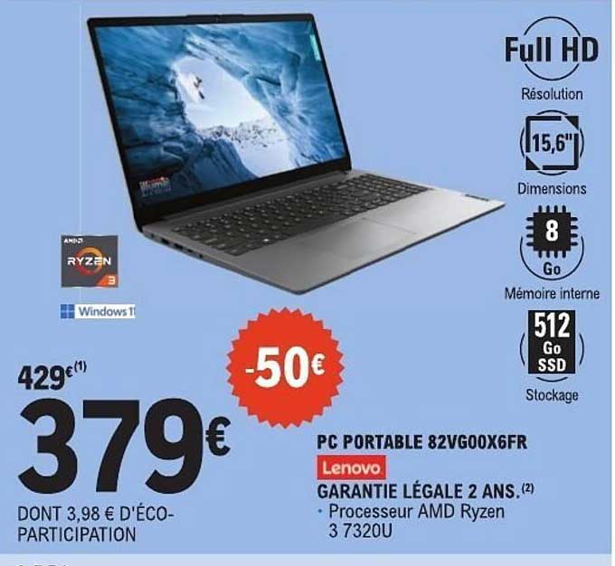 PC PORTABLE 82VG00X6FR