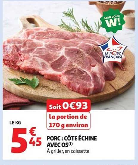 PORC : CÔTE ÉCHINE AVEC OS