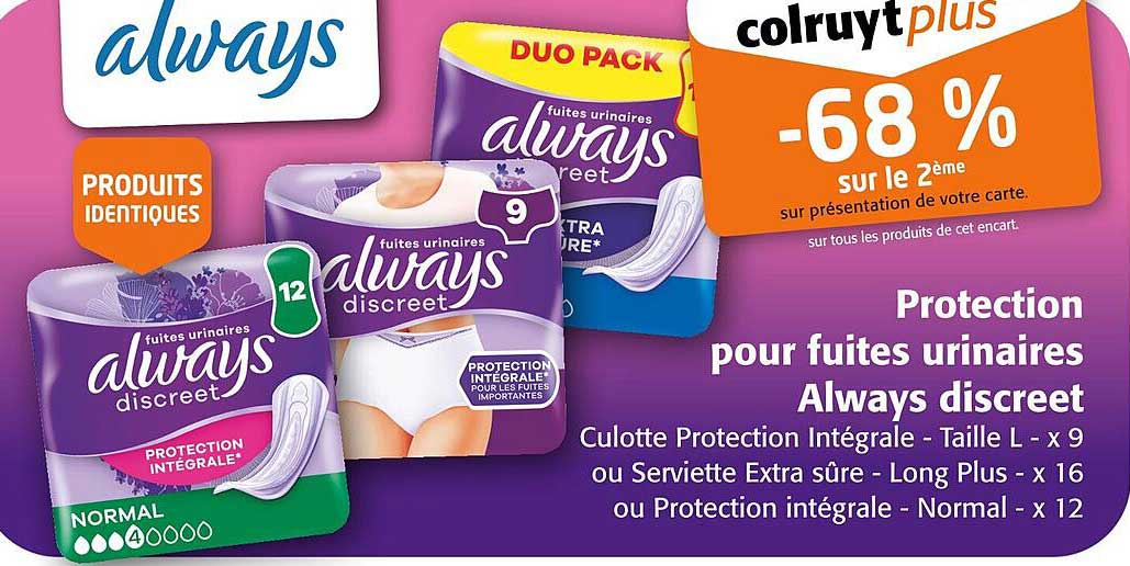 Protection pour fuites urinaires Always discreet