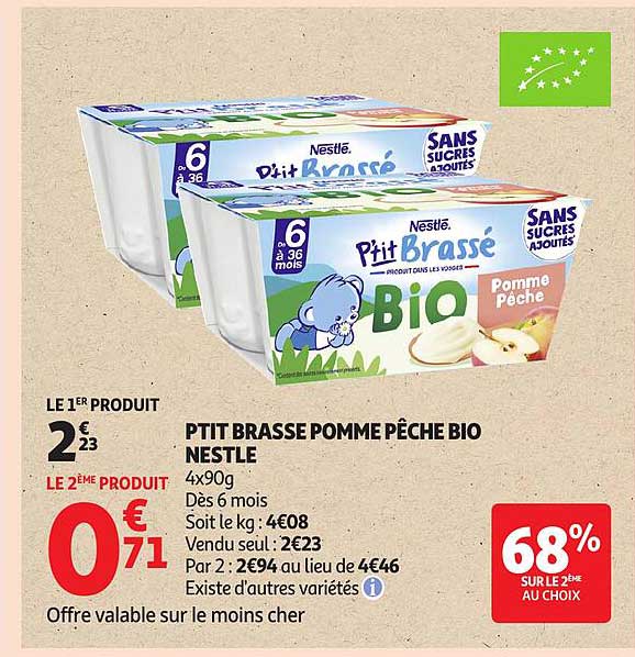 PTIT BRASSE POMME PÊCHE BIO NESTLÉ