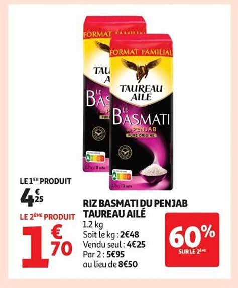 RIZ BASMATI DU PENJAB TAUREAU AILÉ