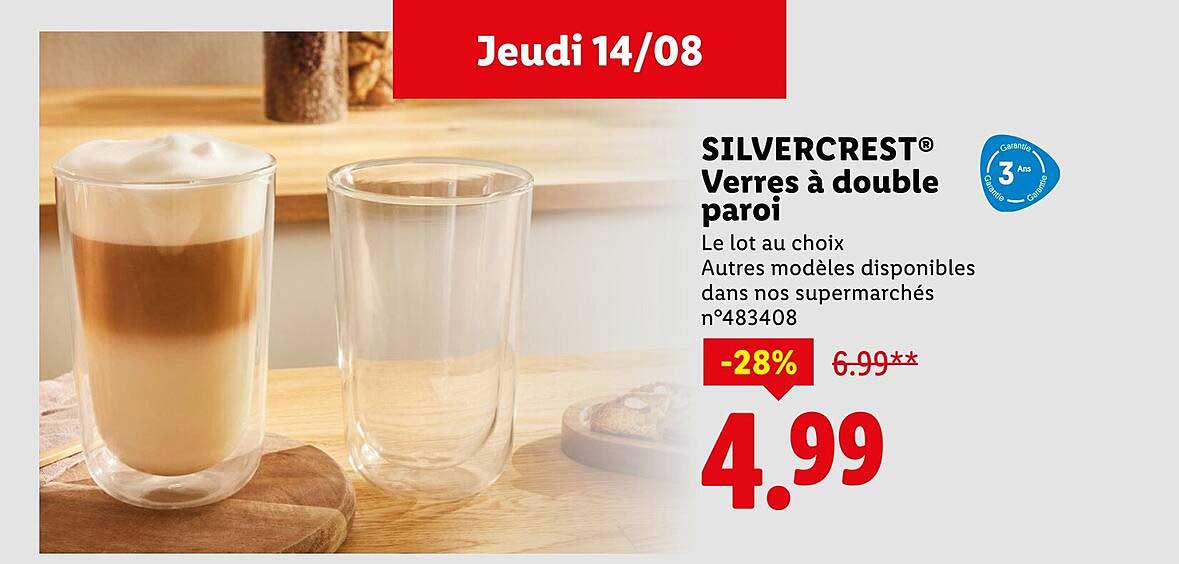SILVERCREST® Verres à double paroi