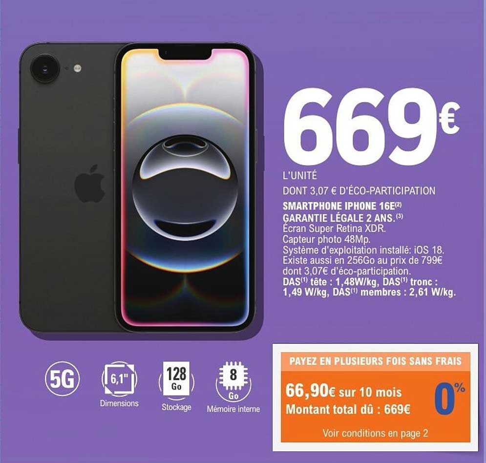 SMARTHPHONE IPHONE 16E