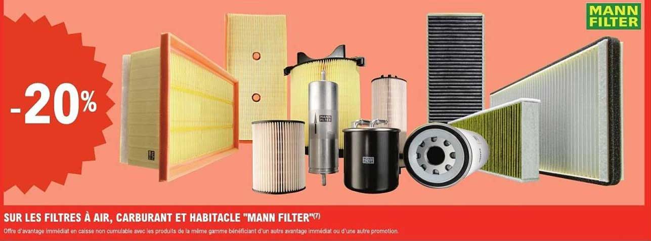 SUR LES FILTRES À AIR, CARBURANT ET HABITACLE "MANN FILTER"