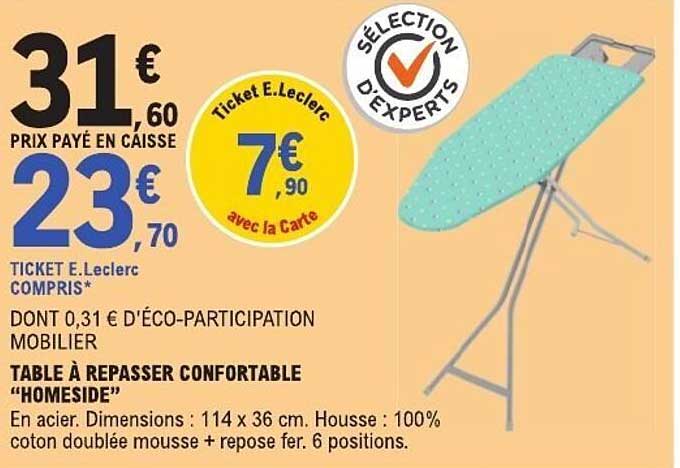 TABLE À REPASSER CONFORTABLE "HOMESIDE"