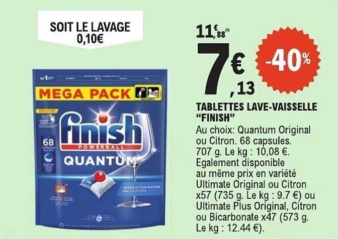 TABLETTES LAVE-VAISSELLE “FINISH”
