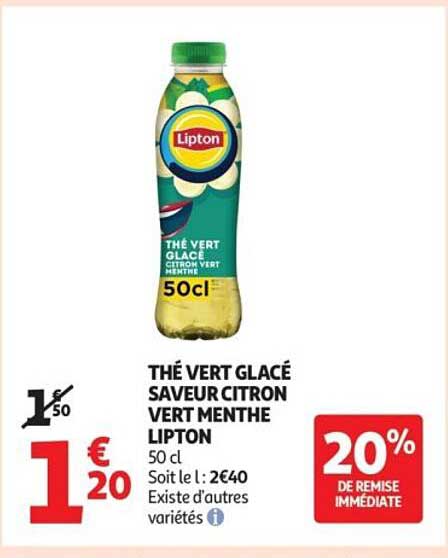 THÉ VERT GLACÉ SAVEUR CITRON VERT MENTHE LIPTON