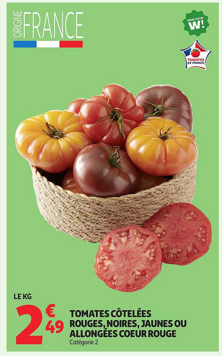 TOMATES CÔTELÉES ROUGES, NOIRES, JAUNES OU ALLONGÉES COEUR ROUGE