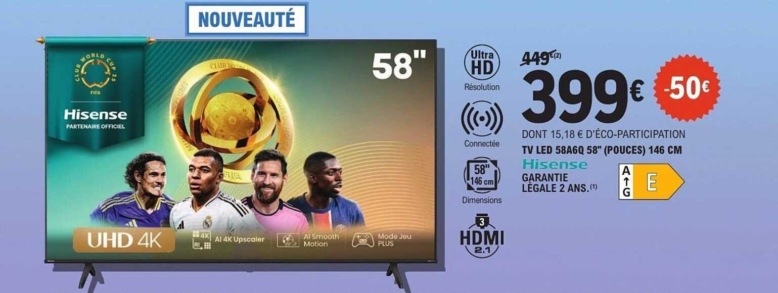 TV LED 58A6Q 58" (POUCES) 146 CM