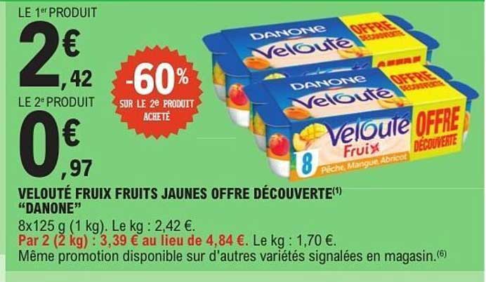 VELOUTÉ FRIXX FRUITS JAUNES OFFRE DÉCOUVERTE "DANONE"