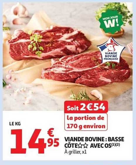 VIANDE BOVINE : BASSE CÔTE AVEC OS
