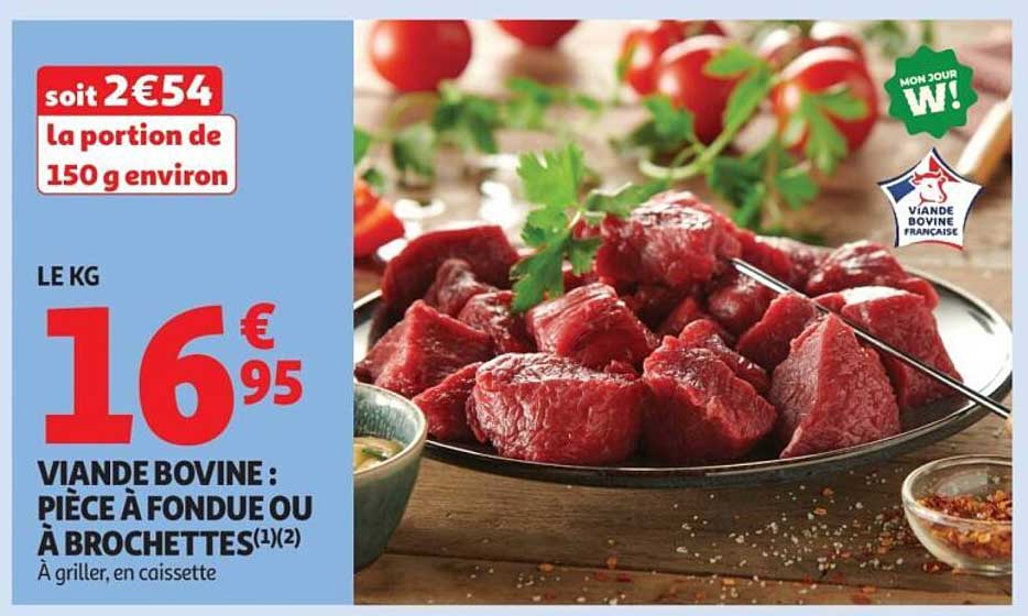 VIANDE BOVINE : PIÈCE À FONDUE OU À BROCHETTES
