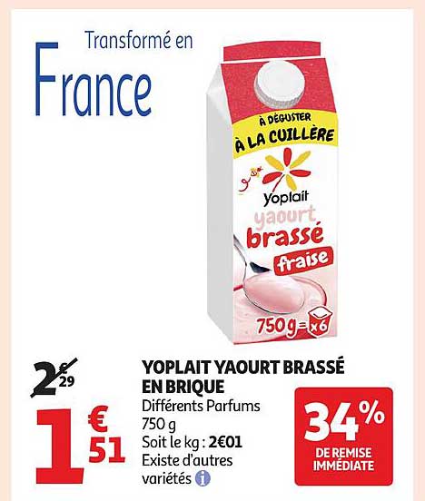YOUPLAIT YAOURT BRASSÉ EN BRIQUE