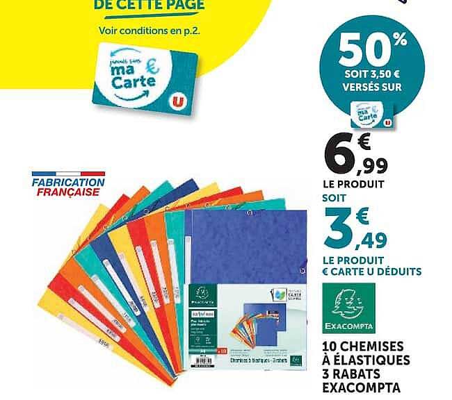 10 CHEMISES À ELASTIQUES 3 RABATS EXACOMPTA