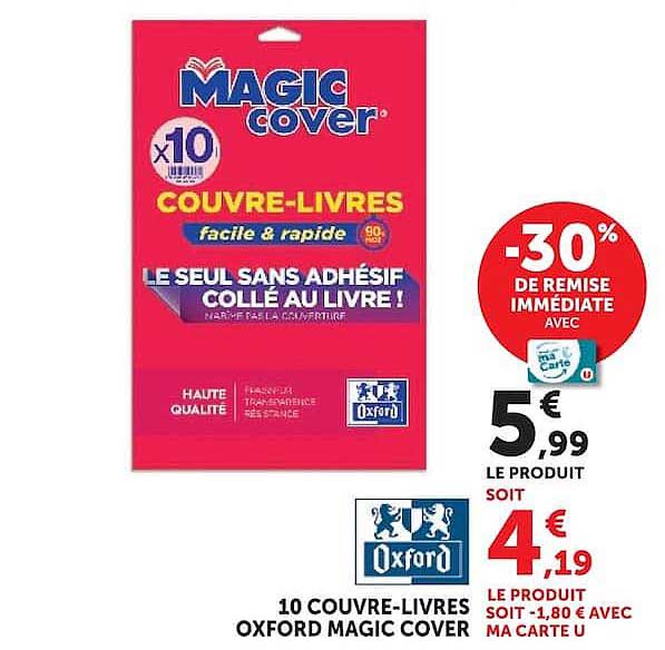 10 COUVRE-LIVRES OXFORD MAGIC COVER
