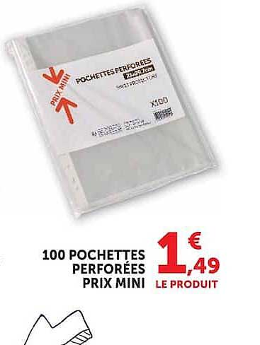 100 POCHETTES PERFORÉES PRIX MINI