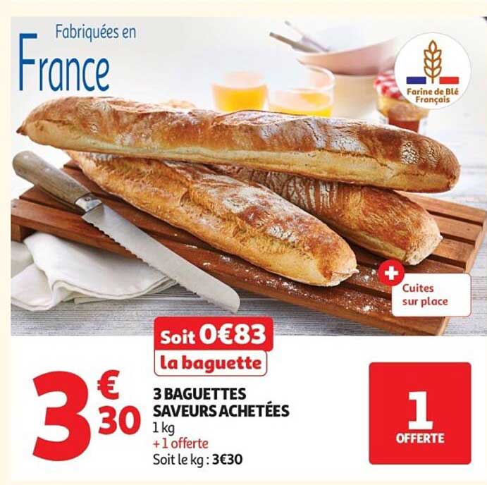 3 BAGUETTES SAVEURS ACHETÉES