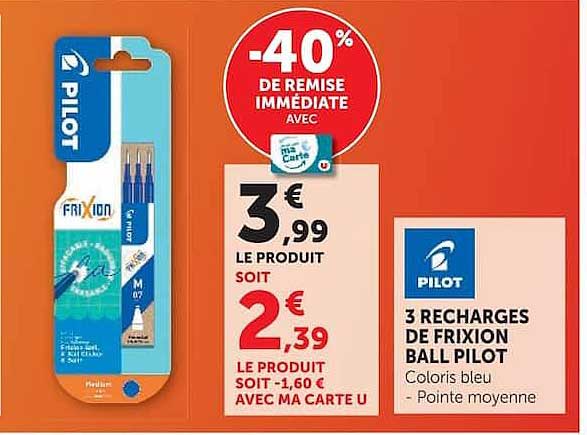 3 RECHARGES DE FRIXION BALL PILOT