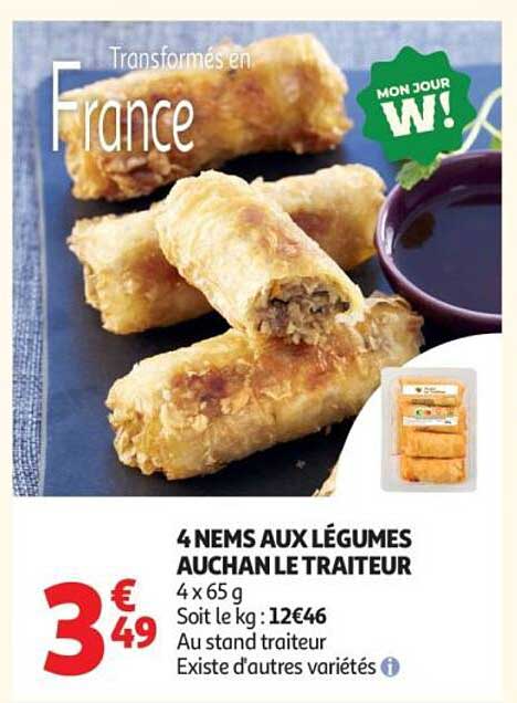4 NEMS AUX LÉGUMES AUCHAN LE TRAITEUR