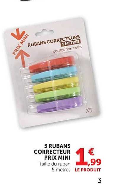 5 RUBANS CORRECTEUR PRIX MINI