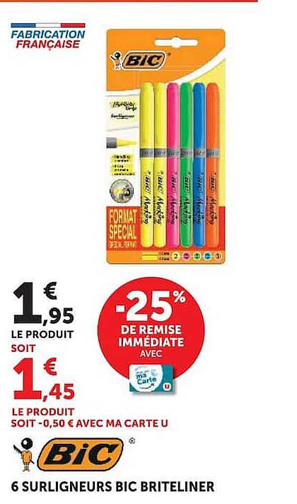 6 SURLIGNEURS BIC BRITELINER