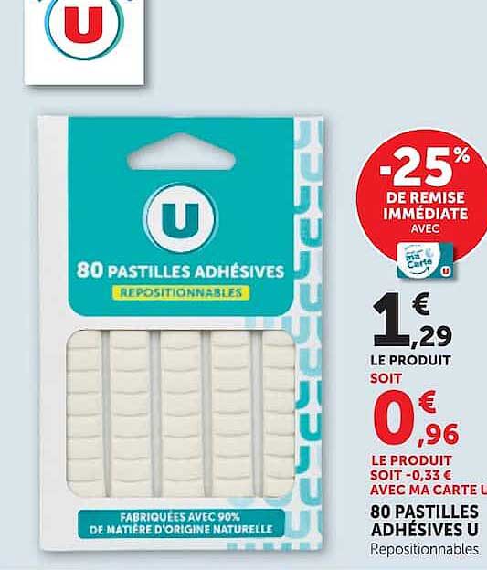 80 PASTILLES ADHÉSIVES REPOSITIONNABLES