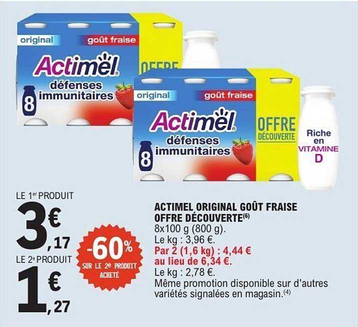 ACTIMEL ORIGINAL GOÛT FRAISE OFFRE DÉCOUVERTE