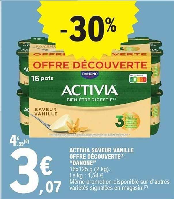 ACTIVIA SAVEUR VANILLE OFFRE DÉCOUVERTE “DANONE”