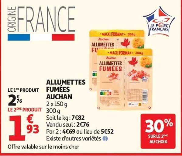 ALLUMETTES FUMÉES AUCHAN