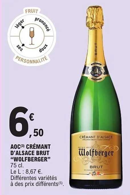 AOC(3) CRÉMANT D'ALSACE BRUT "WOLFBERGER"