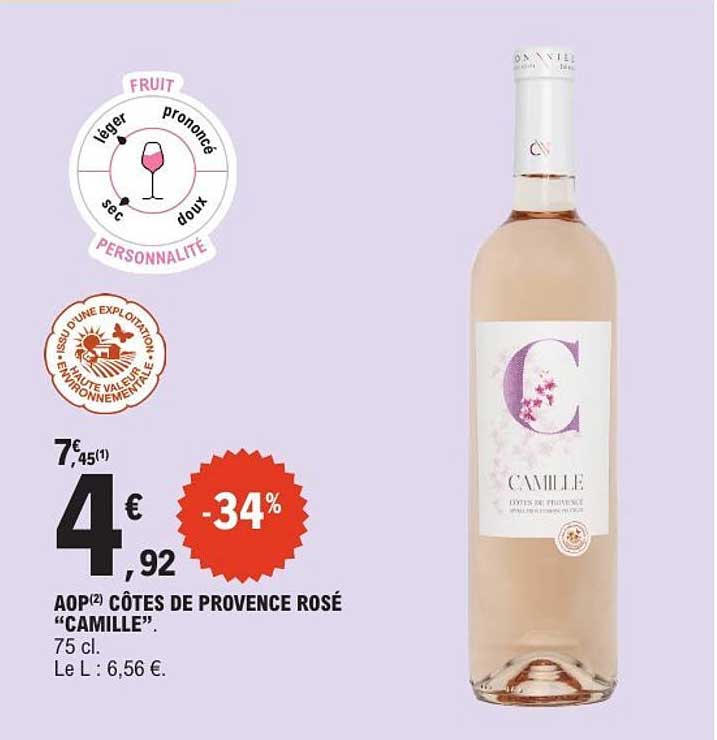 AOP CÔTES DE PROVENCE ROSÉ “CAMILLE”