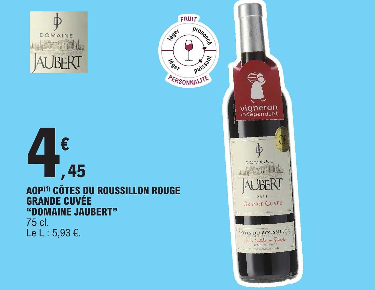 AOP(1) CÔTES DU ROUSSILLON ROUGE GRANDE CUVÉE “DOMAINE JAUBERT”